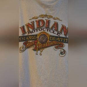 GLOBE OF DEATH INDIAN MOTORCYCLES VTG T-SHIRT SINGLE STITCH 1987 DEAN HENSLEY